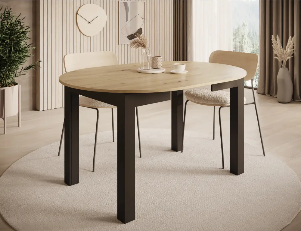 Masa extensibila Tempo Kondela Harry (Golden Craft Oak/Black)