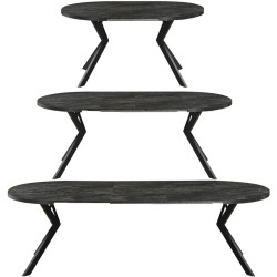 Стол раскладной Tempo Kondela Lukos 100/250x75.5 (Dark Concrete/Black) Thumb