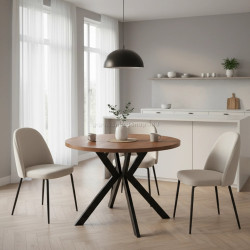 Стол раскладной Tempo Kondela Lukos 100/250x75.5 (Dark Oak/Black)