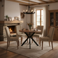Стол раскладной Tempo Kondela Lukos 100/250x75.5 (Dark Oak/Black) Thumb