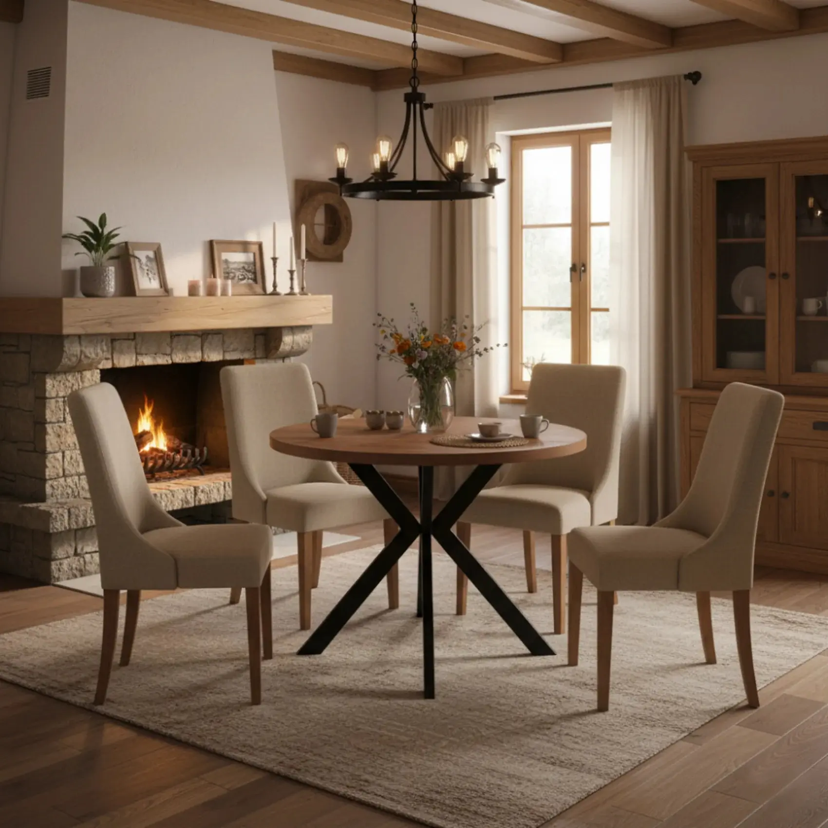 Стол раскладной Tempo Kondela Lukos 100/250x75.5 (Dark Oak/Black) - 5