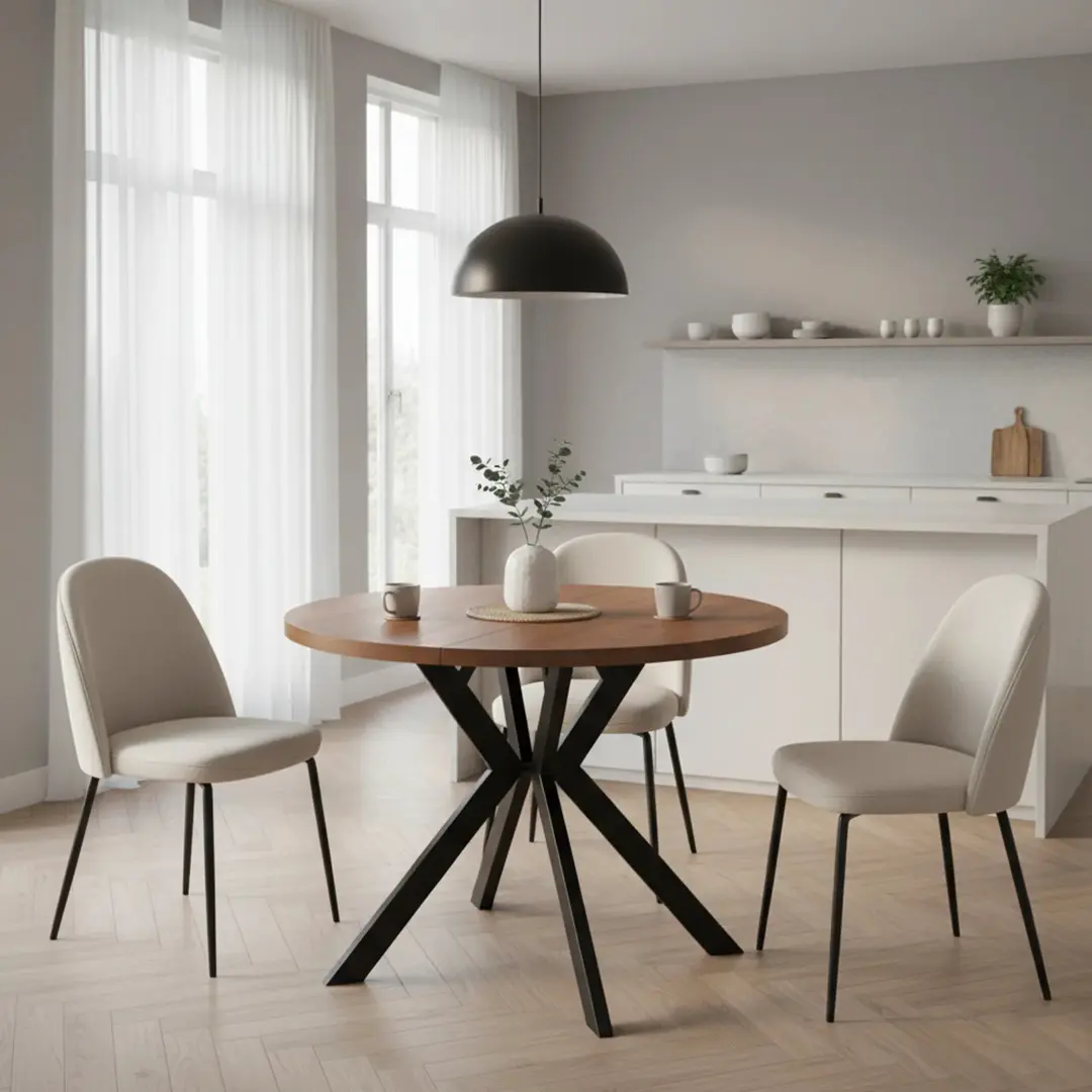 Стол раскладной Tempo Kondela Lukos 100/250x75.5 (Dark Oak/Black)
