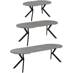Стол раскладной Tempo Kondela Lukos 100/250x75.5 (Light Concrete/Black) Thumb