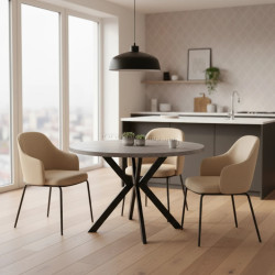 Стол раскладной Tempo Kondela Lukos 100/250x75.5 (Light Concrete/Black)