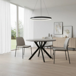 Стол раскладной Tempo Kondela Lukos 100/250x75.5 (Light Concrete/Black) Thumb