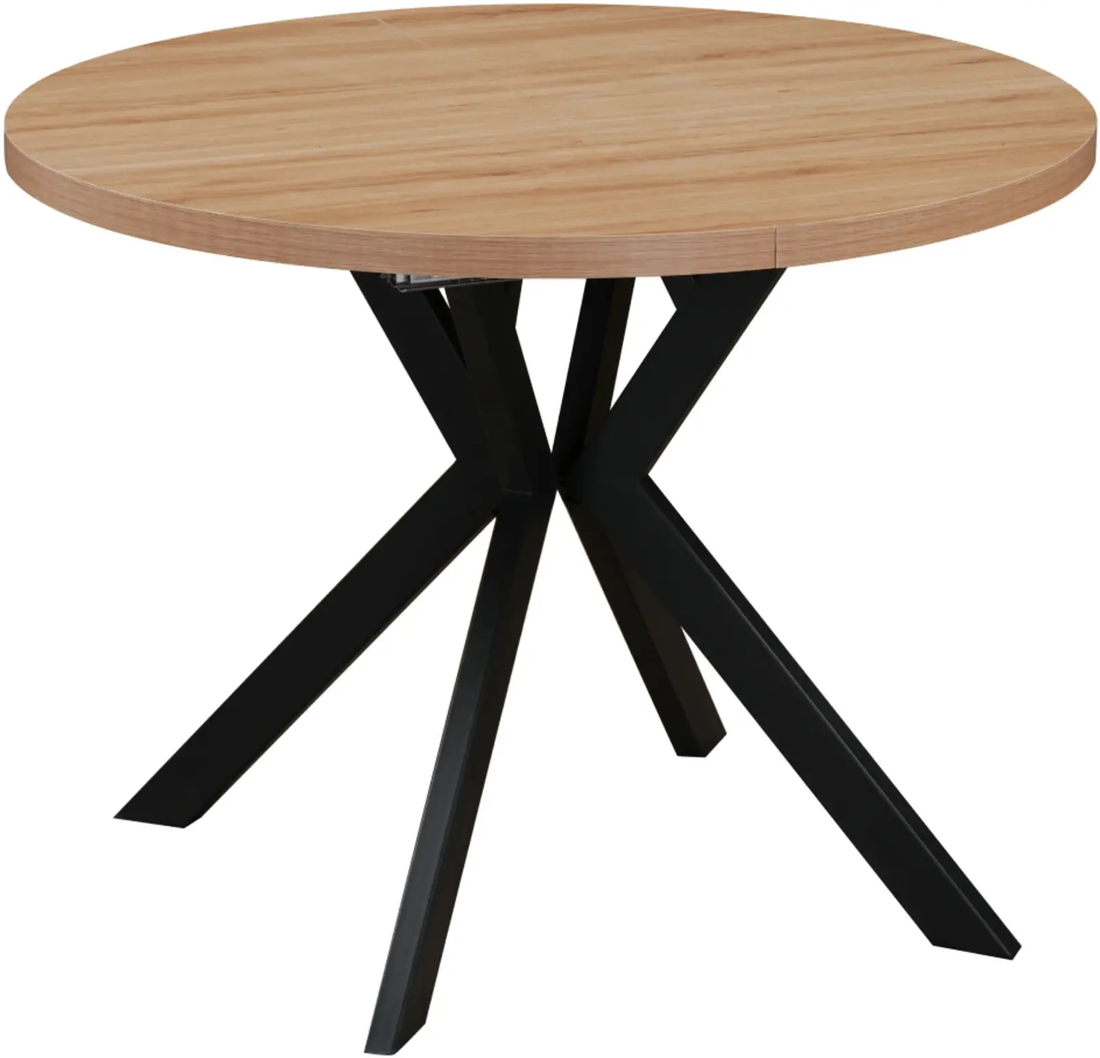 Стол раскладной Tempo Kondela Lukos 100/250x75.5 (Light Oak/Black) - 2