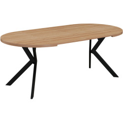 Стол раскладной Tempo Kondela Lukos 100/250x75.5 (Light Oak/Black) Thumb
