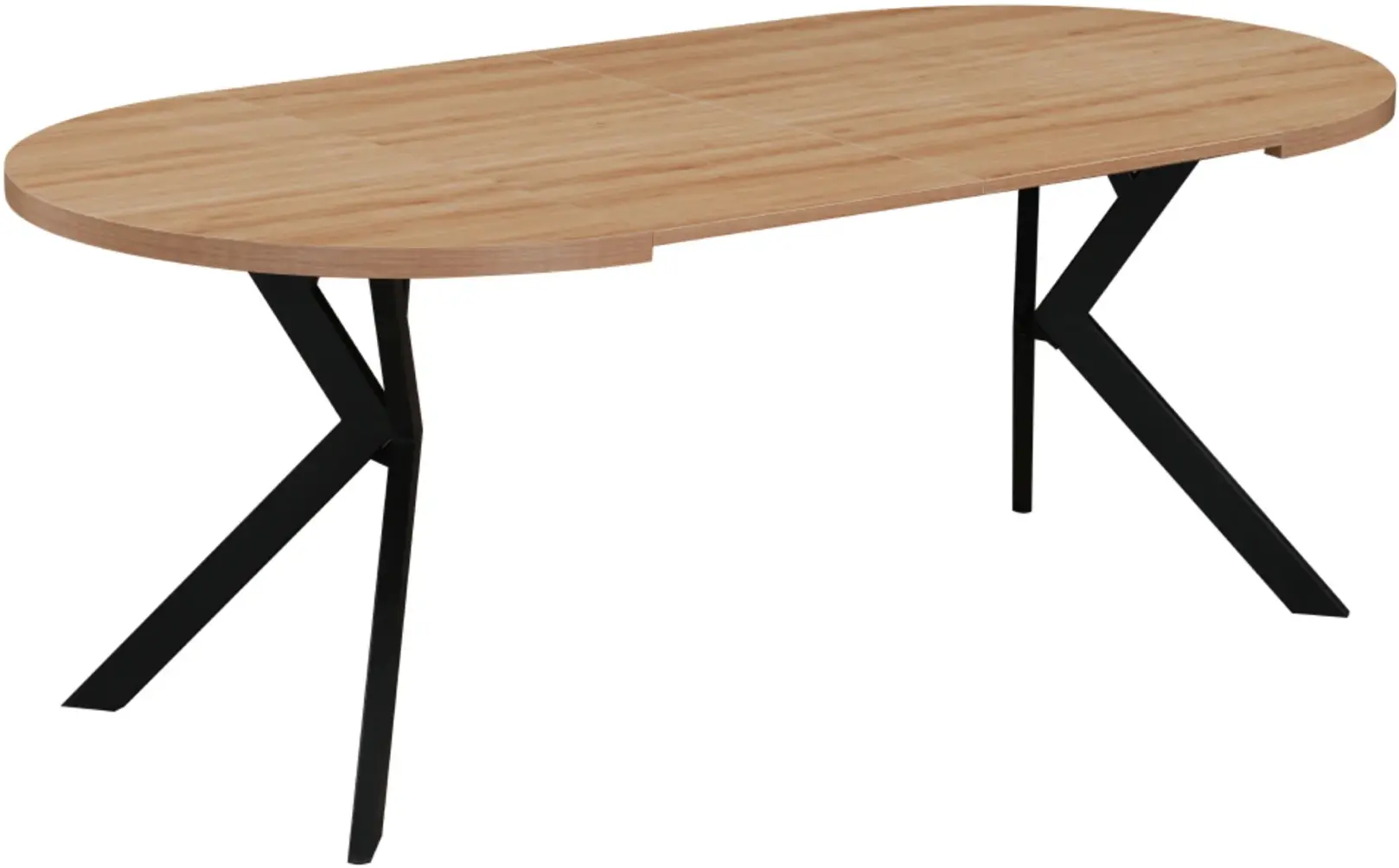 Стол раскладной Tempo Kondela Lukos 100/250x75.5 (Light Oak/Black) - 3