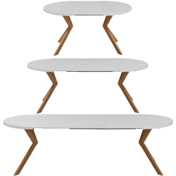 Стол раскладной Tempo Kondela Lukos 100/250x75.5 (Oak/White) Thumb