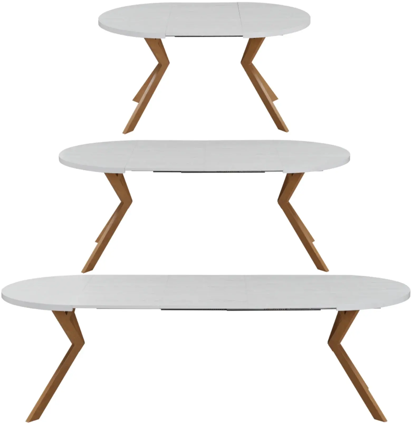 Стол раскладной Tempo Kondela Lukos 100/250x75.5 (Oak/White) - 4