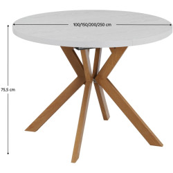 Стол раскладной Tempo Kondela Lukos 100/250x75.5 (Oak/White) Thumb