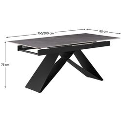 Masa extensibila Tempo Kondela Majed 160/200x90 (Concrete/Black) Thumb
