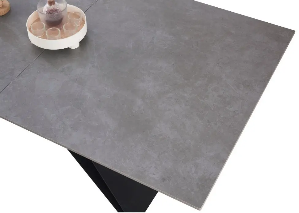 Masa extensibila Tempo Kondela Majed 160/200x90 (Concrete/Black)