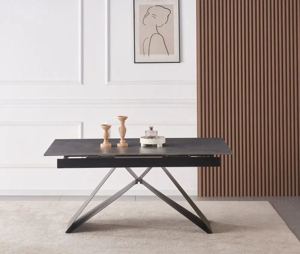 Masa extensibila Tempo Kondela Majed 160/200x90 (Concrete/Black)