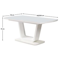 Masa extensibila Tempo Kondela Olav 160/200x90 (White Gloss) Thumb