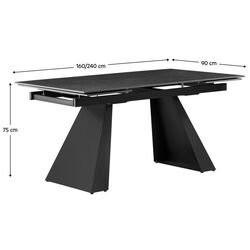 Masa extensibila Tempo Kondela Salal 160/240x90 (Graphite/Black) Thumb