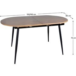 Masa extensibila Tempo Kondela Tameron 150/190x75 (Oak/Black) Thumb