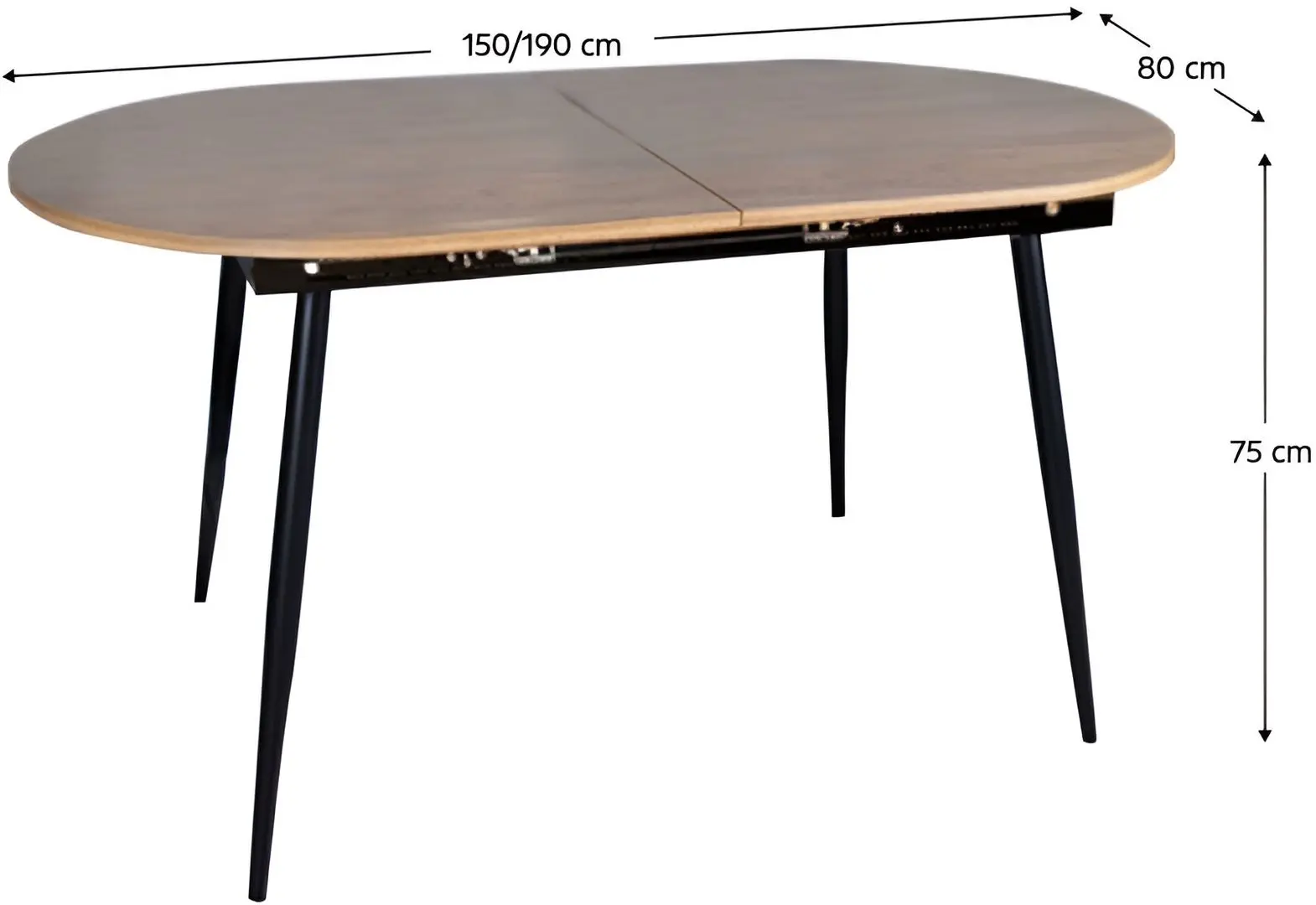 Masa extensibila Tempo Kondela Tameron 150/190x75 (Oak/Black)