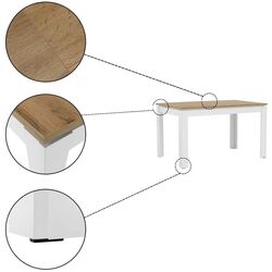 Стол раскладной Tempo Kondela Vilgo 135/184x86 (Wotan Oak/White) Thumb