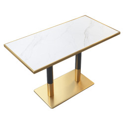 Masa Tempo Kondela Darian 120x70 (White Marble/Gold) Thumb