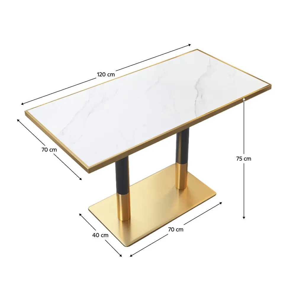 Masa Tempo Kondela Darian 120x70 (White Marble/Gold) - 4