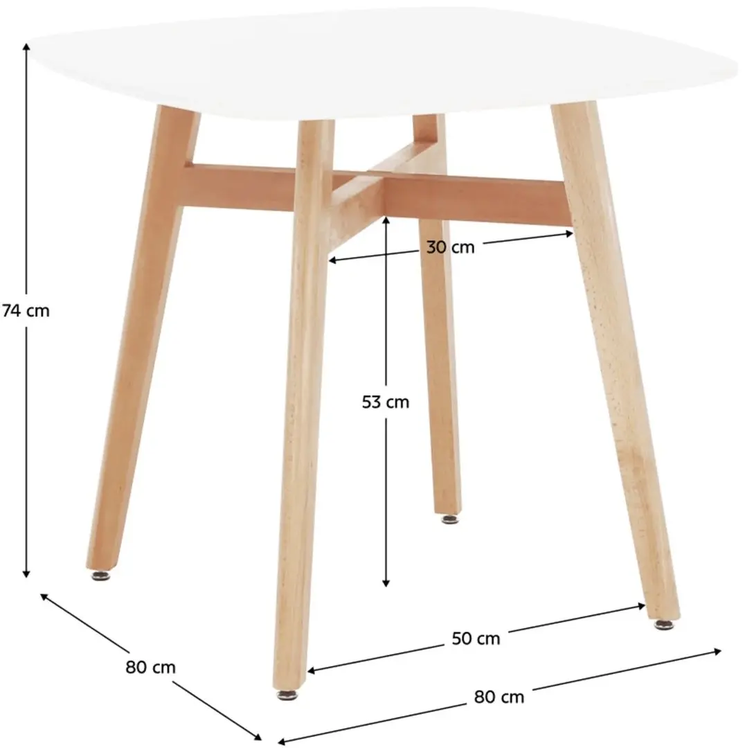 Masa Tempo Kondela Dejan 3 New 80x80 (White/Natural)