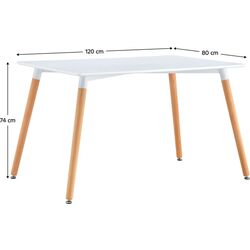 Masa Tempo Kondela Didier 5 New 120x80 (White/Beech) Thumb