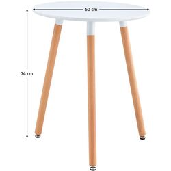 Masa Tempo Kondela Elcan New Tip 1 60x60 (White/Beech) Thumb