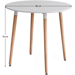 Masa Tempo Kondela Elcan New Tip 2 80x80 (White/Beech) Thumb