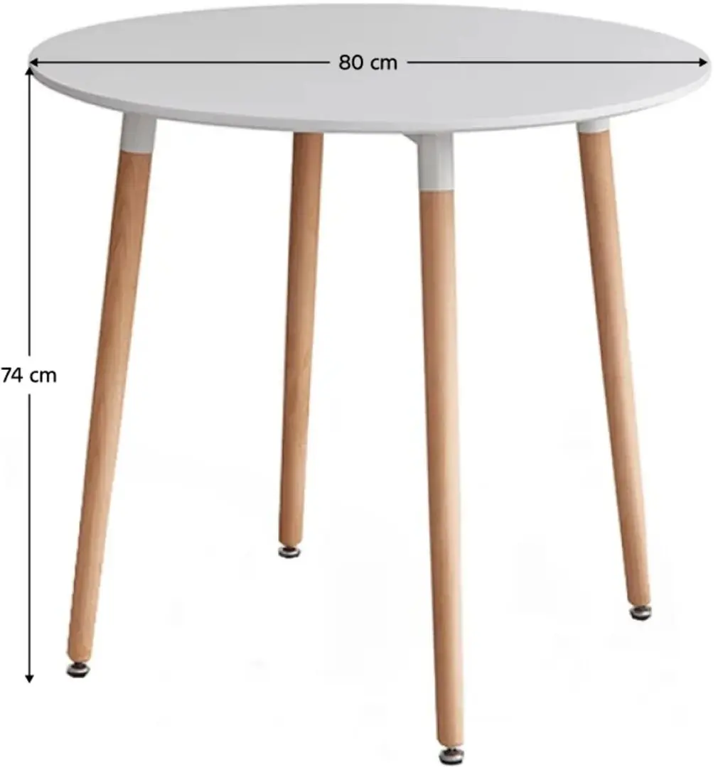 Masa Tempo Kondela Elcan New Tip 2 80x80 (White/Beech)