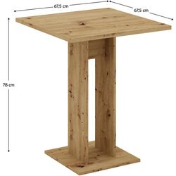 Masa Tempo Kondela Everet 67.5x67.5 (Artisan Oak) Thumb