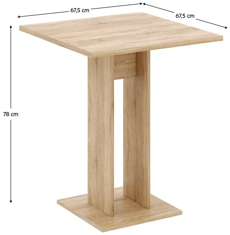 Masa Tempo Kondela Everet 67.5x67.5 (Sonoma Oak) - 2