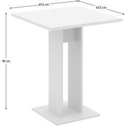 Masa Tempo Kondela Everet 67.5x67.5 (White) Thumb