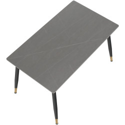 Стол Tempo Kondela Florenc Tip 1 121x71 (Grey Marble/Black) Thumb