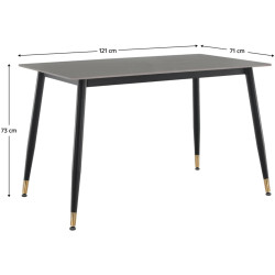 Стол Tempo Kondela Florenc Tip 1 121x71 (Grey Marble/Black) Thumb