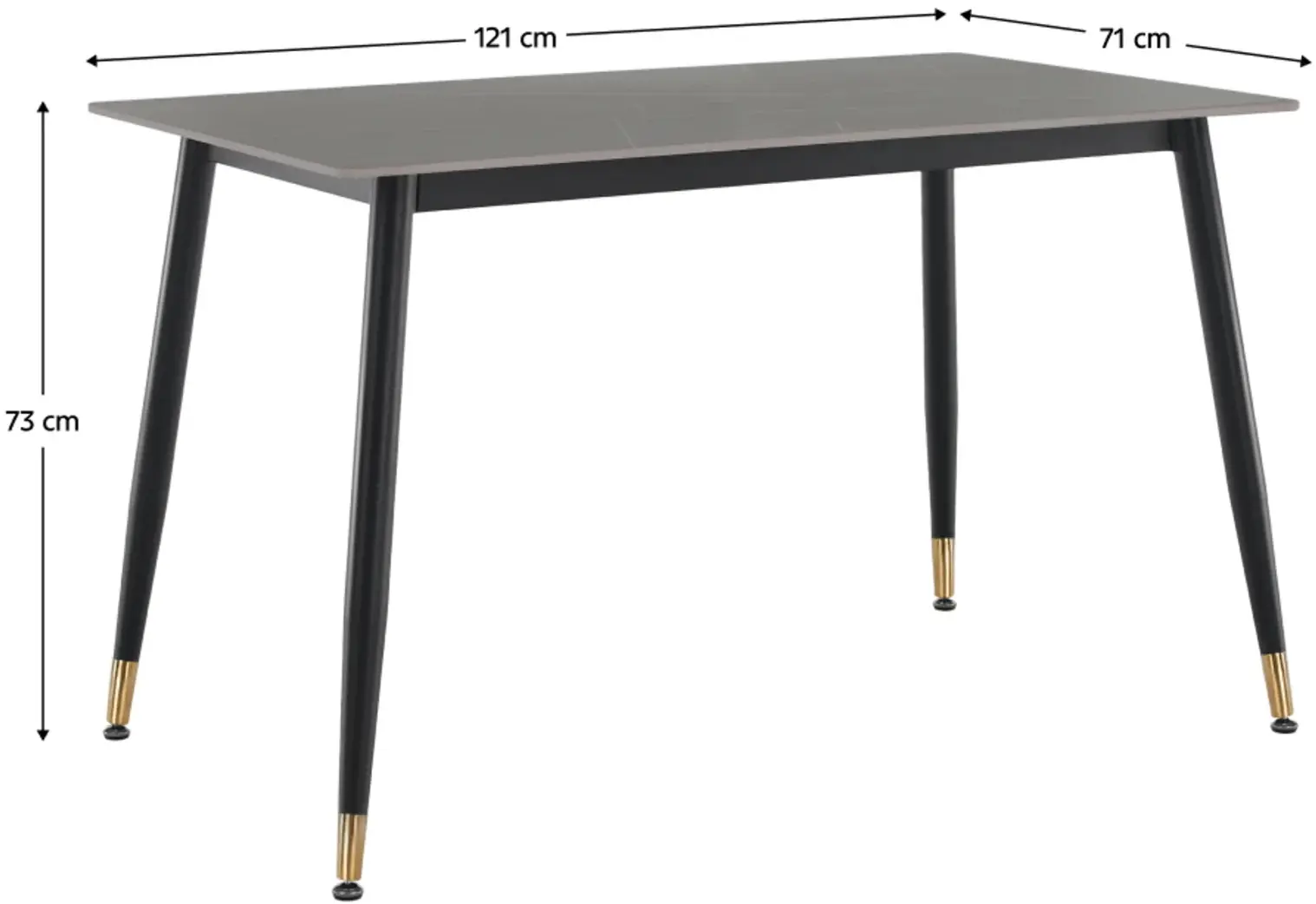 Стол Tempo Kondela Florenc Tip 1 121x71 (Grey Marble/Black) - 7