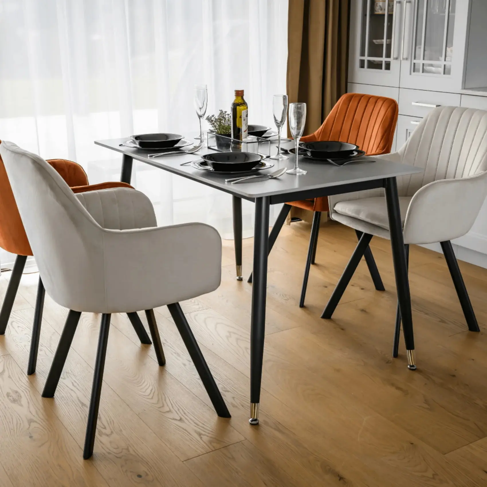 Стол Tempo Kondela Florenc Tip 1 121x71 (Grey Marble/Black) - 9