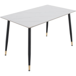 Стол Tempo Kondela Florenc Tip 1 121x71 (White Marble/Black) Thumb