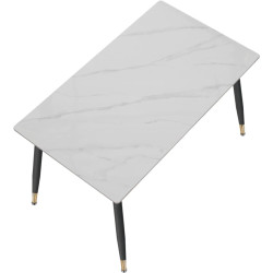 Стол Tempo Kondela Florenc Tip 1 121x71 (White Marble/Black) Thumb