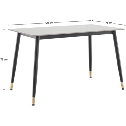 Стол Tempo Kondela Florenc Tip 1 121x71 (White Marble/Black) Thumb