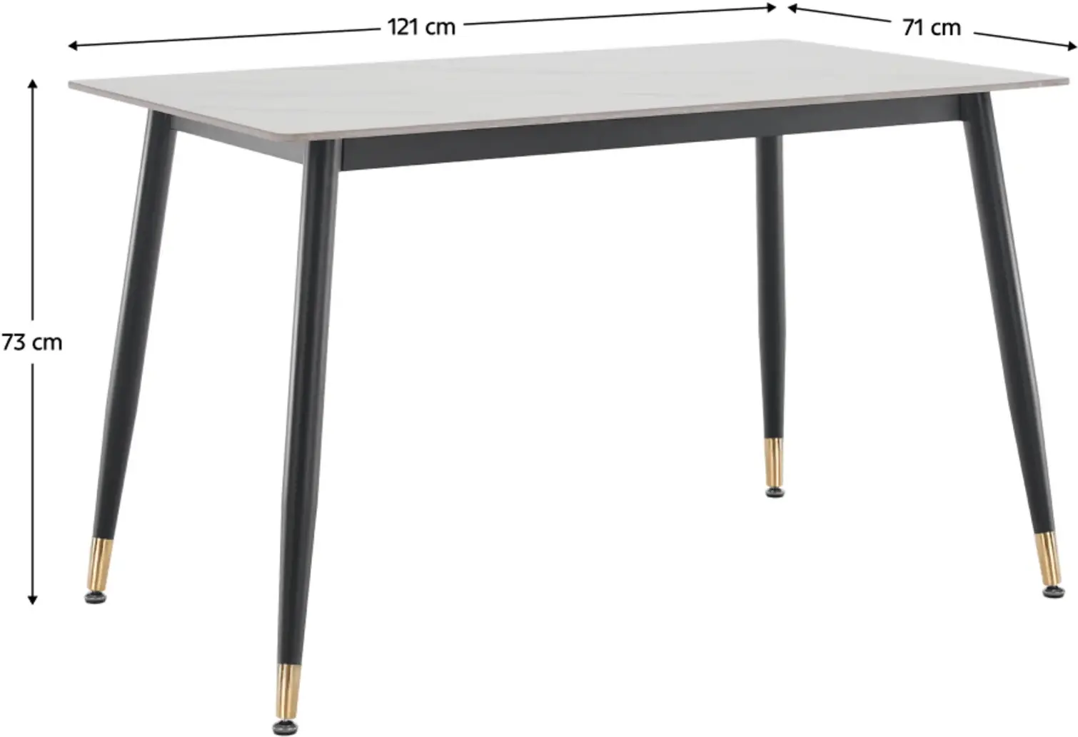Стол Tempo Kondela Florenc Tip 1 121x71 (White Marble/Black) - 8