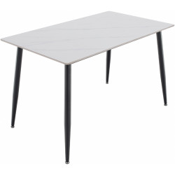 Masa Tempo Kondela Florenc Tip 1 (White Marble/Black) Thumb