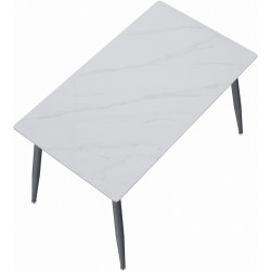 Masa Tempo Kondela Florenc Tip 1 (White Marble/Black) Thumb