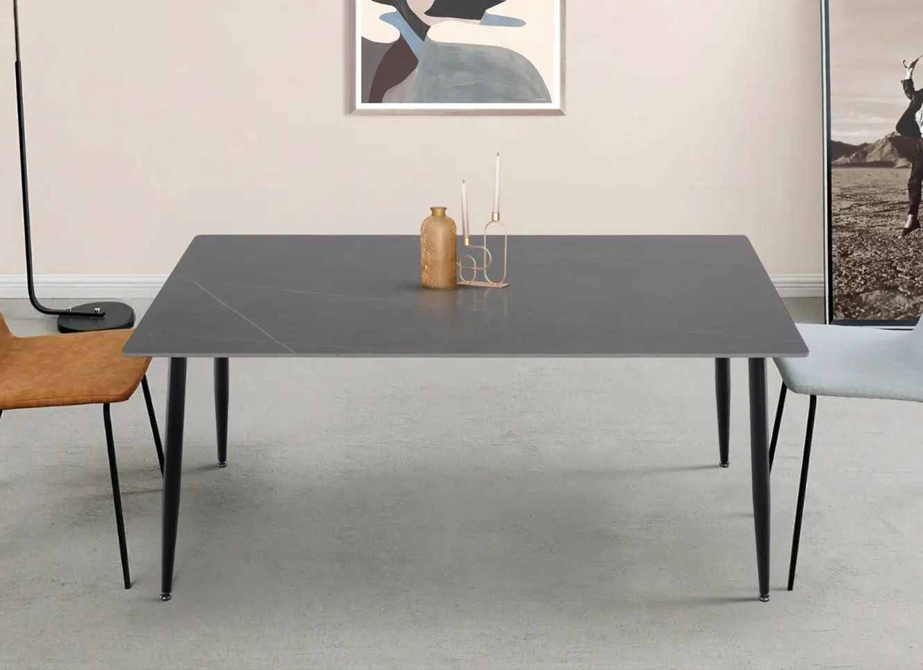 Стол Tempo Kondela Florenc Typ 2 (Gray Marble/Black)