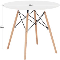 Masa Tempo Kondela Gamin 2 New 80x80 (White/Beech) Thumb
