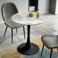 Стол Tempo Kondela Lorian Typ 1 90 (Grey Marble/Black)