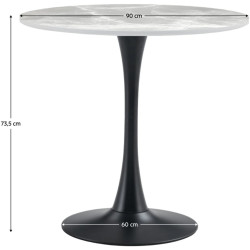 Стол Tempo Kondela Lorian Typ 1 90 (Grey Marble/Black) Thumb