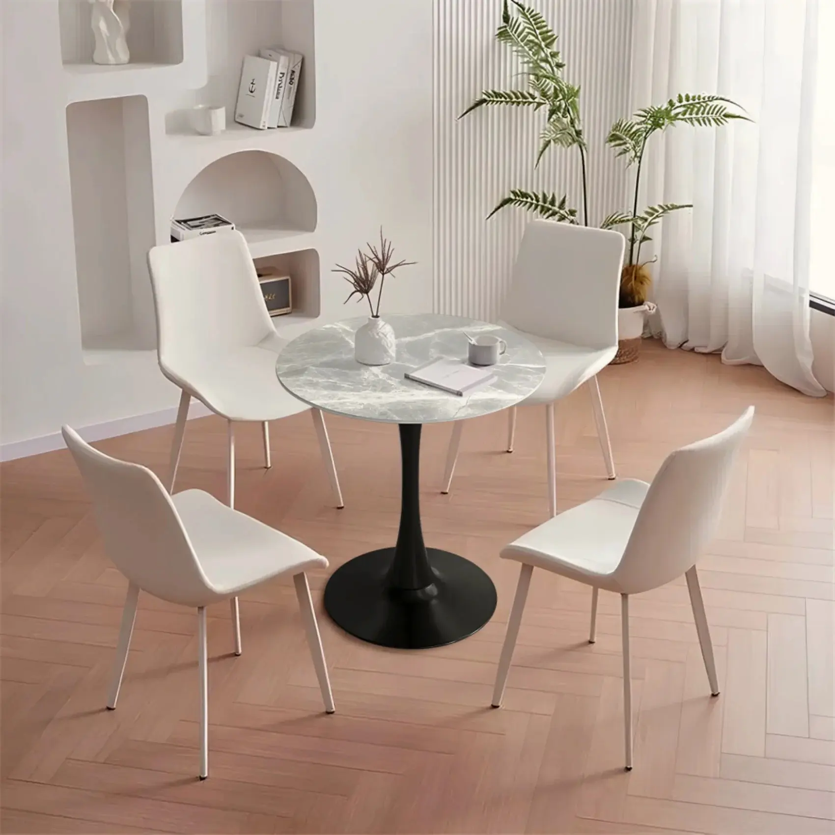 Стол Tempo Kondela Lorian Typ 1 90 (Grey Marble/Black) - 5