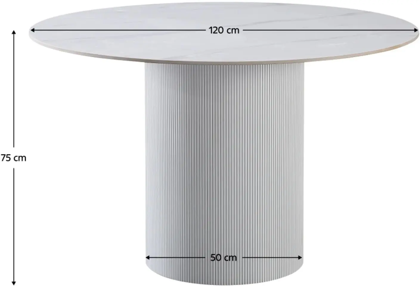 Masa Tempo Kondela Mahir Tip 1 120x120 (White Marble)