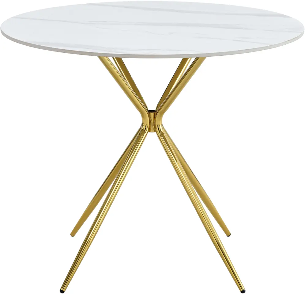 Masa Tempo Kondela Mekner (White Marble/Gold)